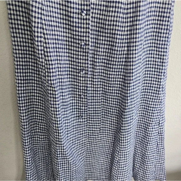 Reformation Newbury Linen Dress Sz 6 Challah Check Button Down New - Picture 6 of 14